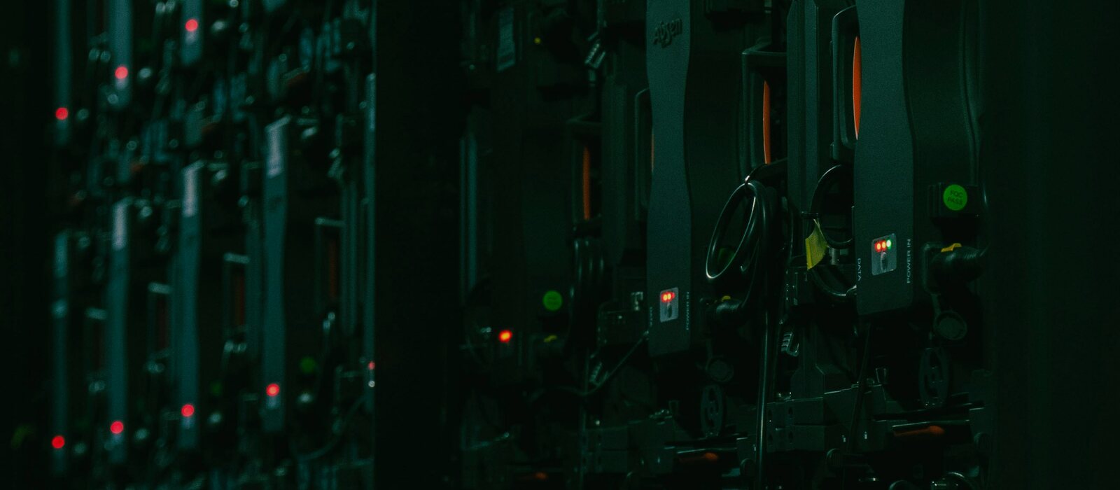 a very large array of electronic equipment in a room